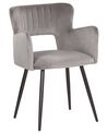Set of 2 Velvet Dining Chairs Grey SANILAC_847134