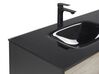 Zestaw mebli łazienkowych z umywalką 100 cm jasne drewno z czarnym TERUEL_821005
