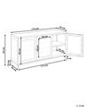 Sideboard Metall / Glas weiß 3 Türen NEWPORT_830348