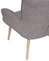 Wingback Chair with Footstool Light Grey VEJLE_689763