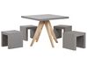 4 Seater Concrete Garden Dining Set Square Table Grey OLBIA/TARANTO_806377