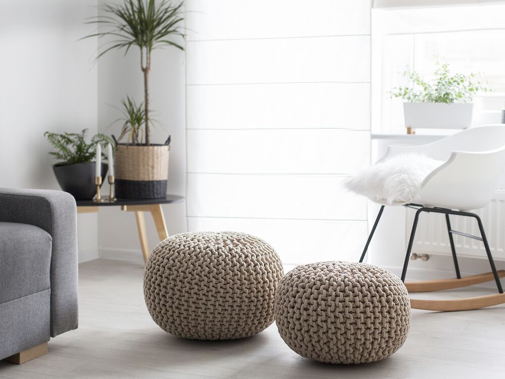 Puf 50 x 35 cm beżowy CONRAD