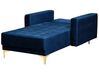 Chaise-longue reclinável em veludo azul marinho ABERDEEN_737787