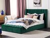 Sametová postel s úložným prostorem 180 x 200 cm zelená NOYERS_834629