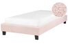 Sänky buklee vaaleanpunainen 90 x 200 cm ROANNE_903069