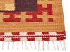 Alfombra kilim de algodón rojo/marrón/beige 80 x 150 cm PARAKAR_870154