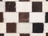 Kožený koberec patchworkový 160 x 230 cm béžově hnědý KAYABEY_780703