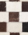 Tapis patchwork en cuir beige et marron 160 x 230 cm KAYABEY_780703