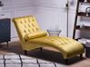 Chaise-longue em veludo amarelo mostarda MURET_751383
