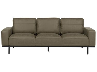 3-Sitzer Sofa Stoff grün Lederoptik SOVIK