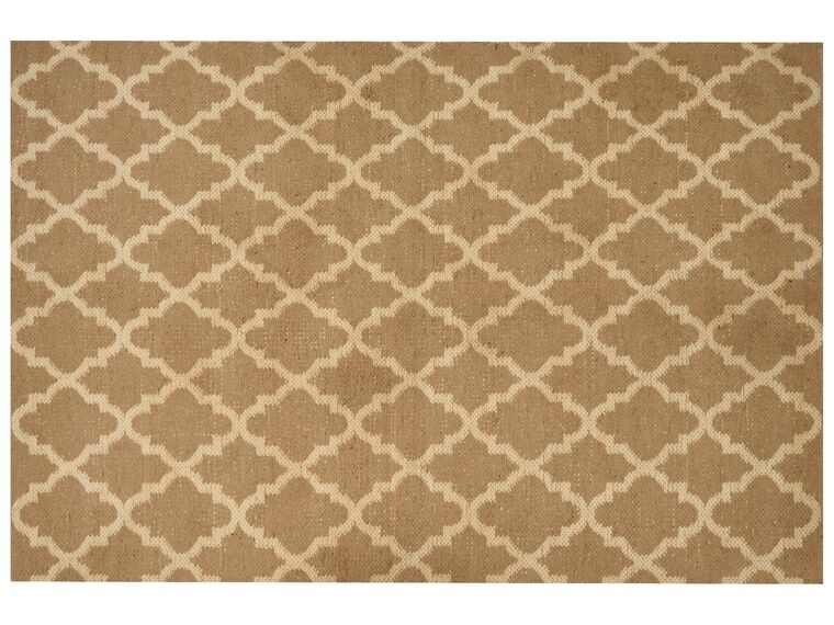 Teppich Jute beige 200 x 300 cm marokkanisches Muster Kurzflor MERMER_887059