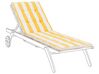 Poduszka na leżak ogrodowy żółto-biała CESANA_774945