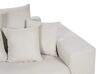 Canapé-lit d'angle à droite avec rangement en tissu beige clair LUSPA_900929