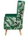 Velvet Wingback Chair Green ONEIDA_702180