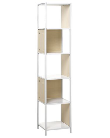 Bookcase White with Light Wood BOGOTA