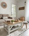 Coffee Table with Shelf White and Light Wood SAVANNAH_884995