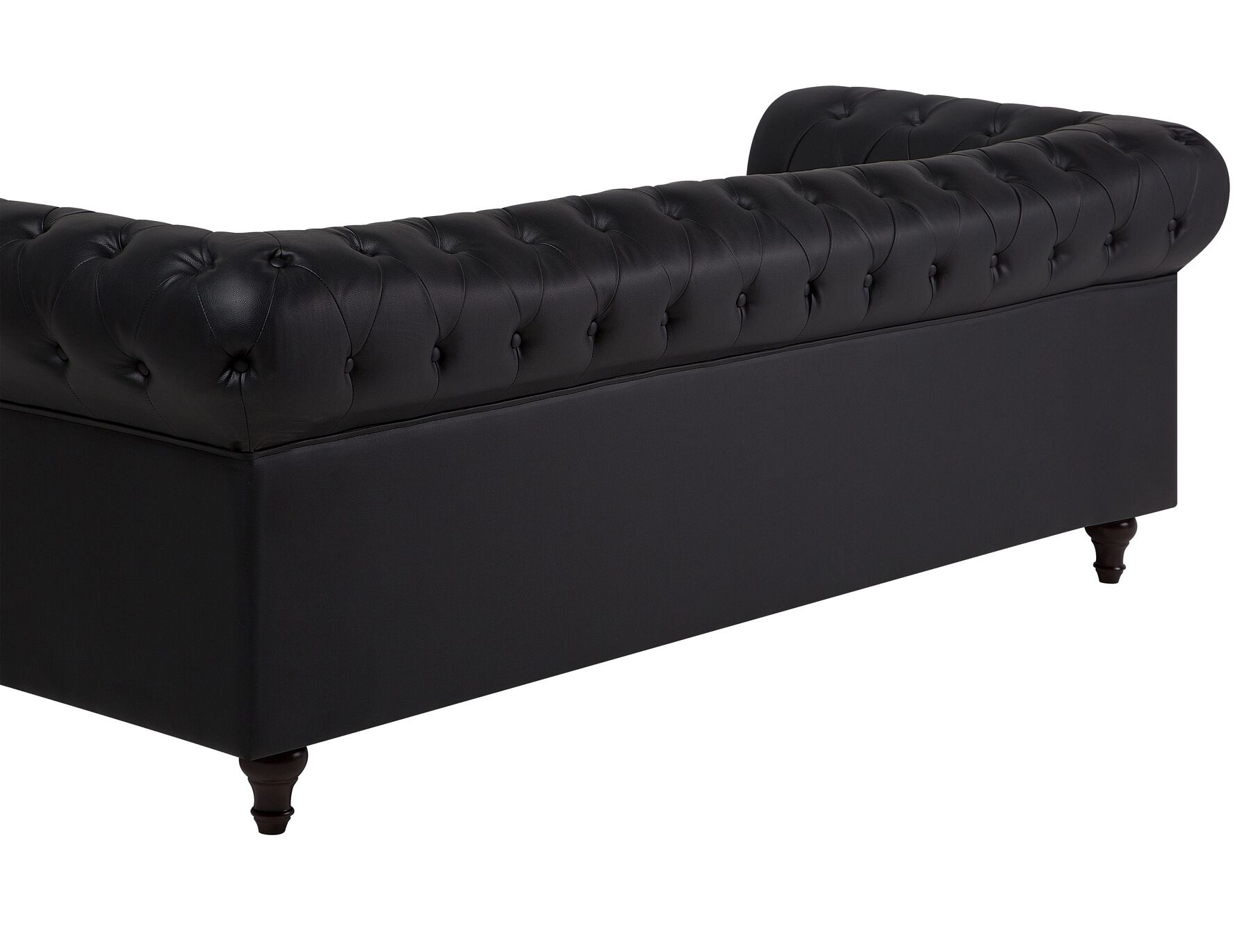 Faux Leather Living Room Set Black CHESTERFIELD Big Beliani.co.uk