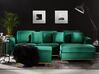 Left Hand Velvet Corner Sofa with Ottoman Emerald Green OSLO_744129