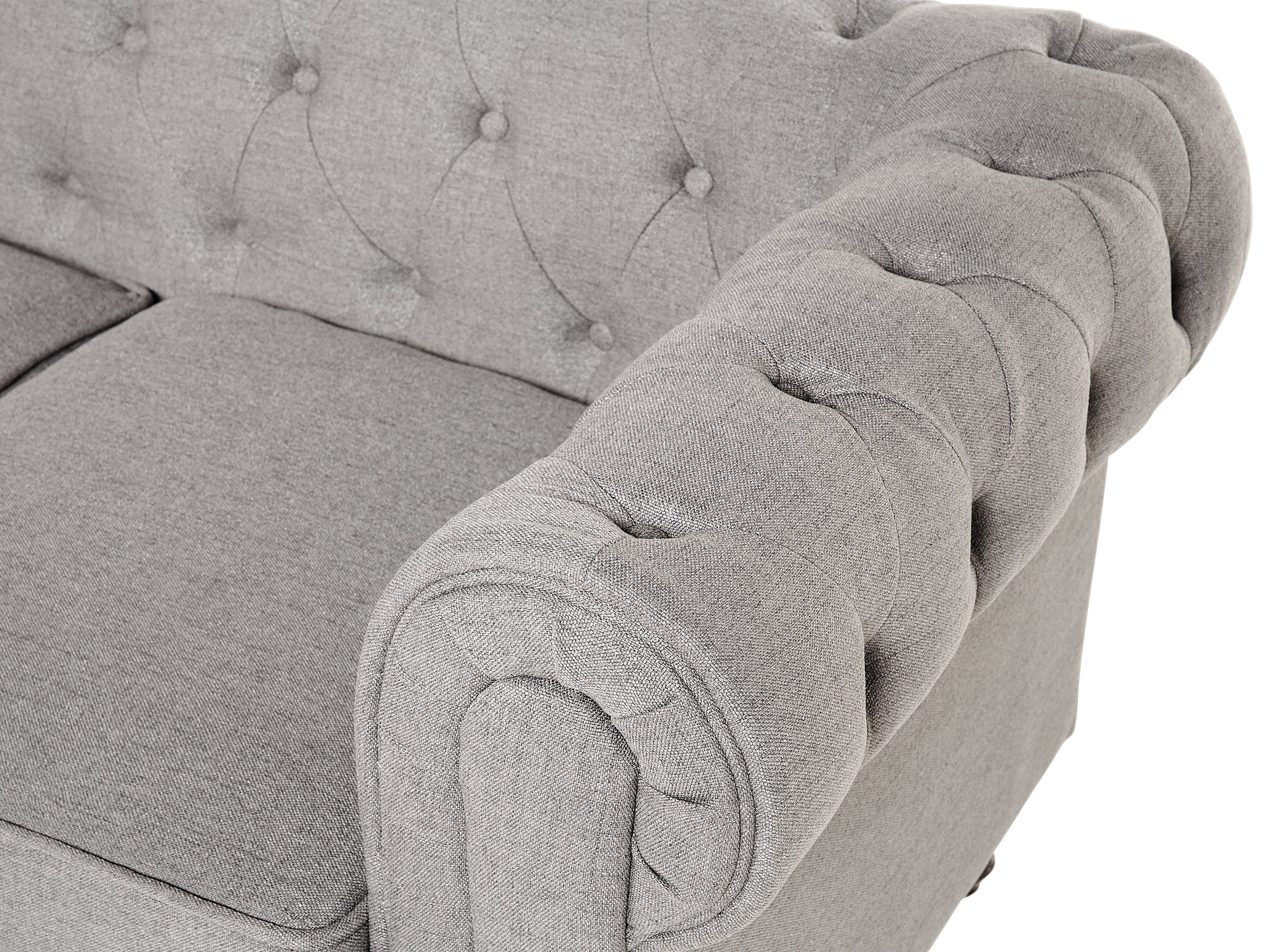 Sofa 3-osobowa jasnoszara CHESTERFIELD