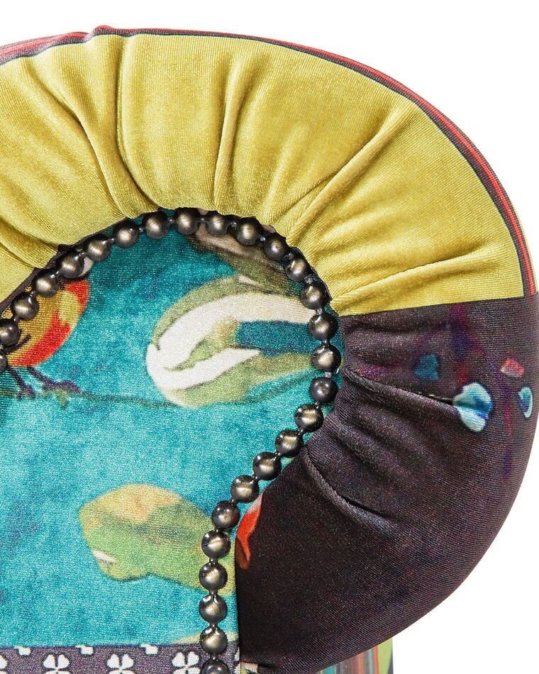 Fabric Armchair Patchwork Yellow CHESTERFIELD Beliani.co.uk