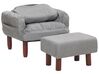 Fabric Recliner Chair with Ottoman Grey OLAND_774005