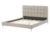 Faux Leather EU Double Size Bed Taupe AMBERT_786654