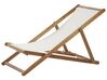 Acacia Folding Deck Chair Light Wood with Off-White ANZIO_779347