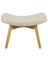 Wingback Chair with Footstool Light Beige VEJLE_913005