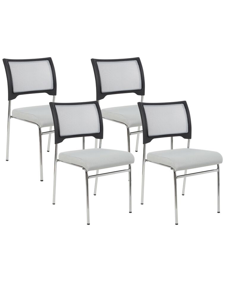 Set of 4 Plastic Conference Chairs Grey SEDALIA_902590