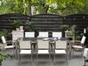 Set di tavolo e 8 sedie da giardino in acciaio granito e fibra tessile bianca grigio lucido 220 cm GROSSETO_377773