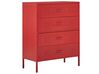 4 Drawer Metal Chest Red ENAGO_811999
