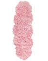 Vloerkleed van imitatie schapenvacht roze 180 x 60 cm MAMUNGARI_822127