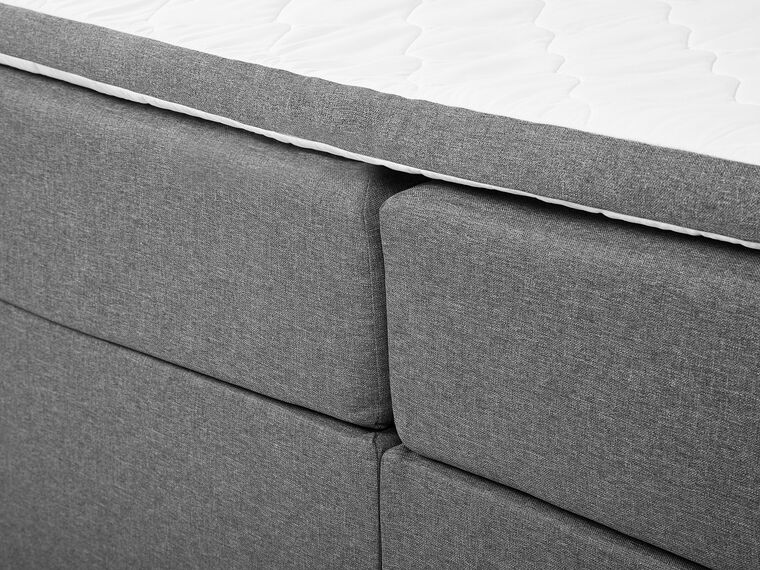 Fabric EU Super King Size Divan Bed Grey LORD Beliani.co.uk