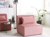 Sofa mellemmodul lyserød fløjl LEMVIG_794500