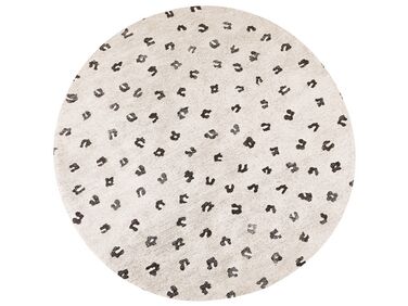 Tappeto cotone beige e nero ⌀ 140 cm AFIS