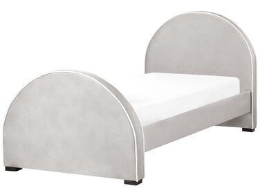 Sametová postel 90 x 200 cm šedá NOZAY