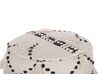 Cotton Footstool Beige with Black THONDI_754845