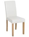 Conjunto de 2 sillas de comedor de piel sintética blanco/madera clara BROADWAY_744504