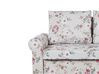 Canapé 2 places convertible en tissu gris clair à motif floral SILDA_789653