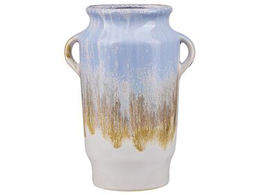 Stoneware Flower Vase 25 cm Blue GERRHA