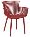 Set of 4 Plastic Dining Chairs Red PESARO_825413