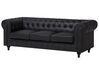 Left Hand Faux Leather Corner Sofa Black CHESTERFIELD_709687