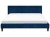 Bed fluweel donkerblauw 180 x 200 cm FITOU_710109