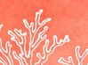 Dekokissen Korallenmotiv Samtstoff korallenrot / weiß 45 x 45 cm NORI_892988