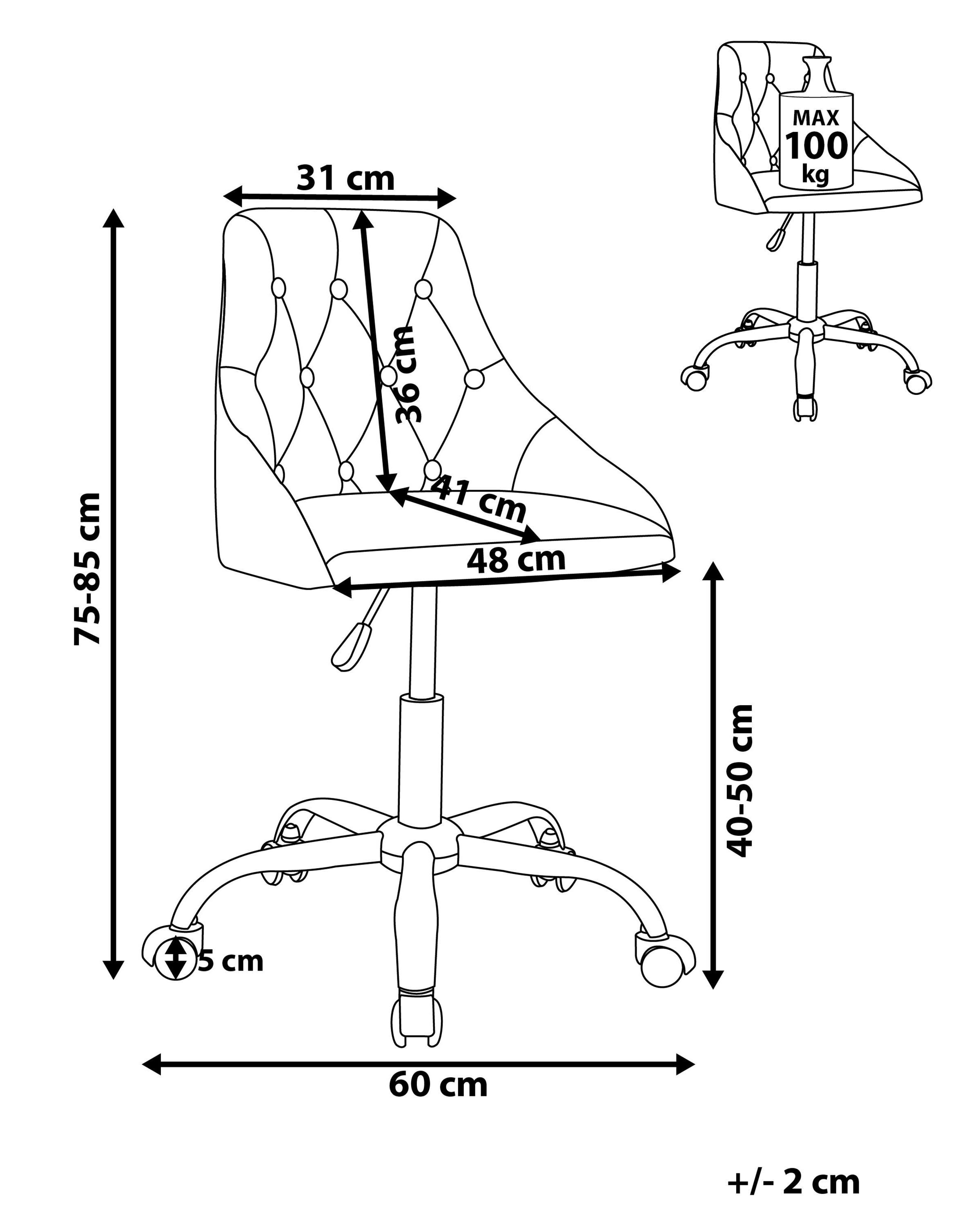 Velvet Desk Chair Cobalt Blue PARRISH Beliani.co.uk