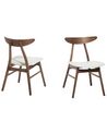 Set of 2 Wooden Dining Chairs Dark Wood and White LYNN_703694