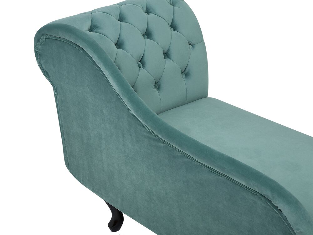 BELIANI Chaise Longue Versione Sinistra Velluto Verde Menta Piedi in BELIANI Chaise Longue Versione Sinistra Velluto Verde Menta Piedi in