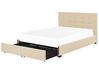 Fabric EU Super King Size Bed with Storage Beige LA ROCHELLE_832945