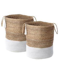 Juuttikori beige/valkoinen ⌀ 50 cm 2 kpl GAJAR Juuttikori beige/valkoinen ⌀ 50 cm 2 kpl GAJAR