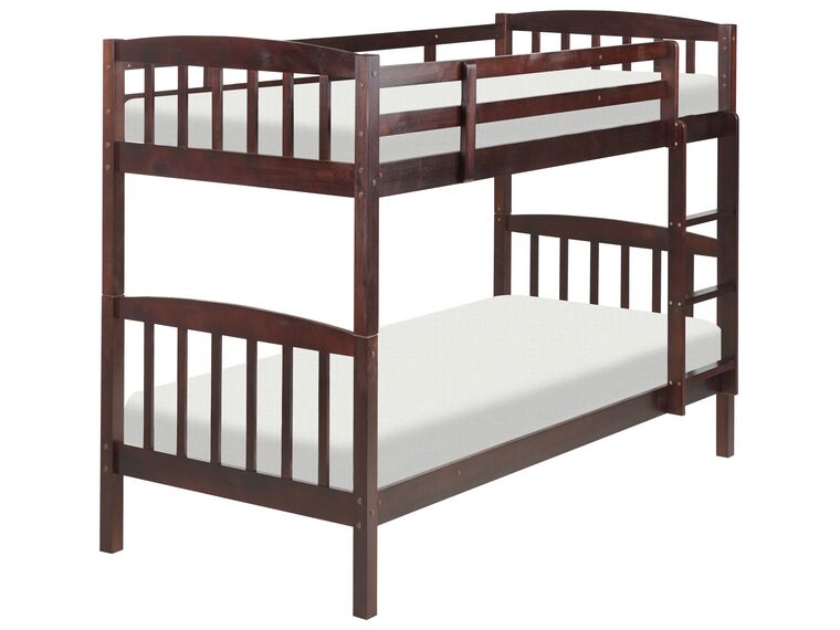 Patrová postel 90 x 200 cm tmavé dřevo REVIN_876977